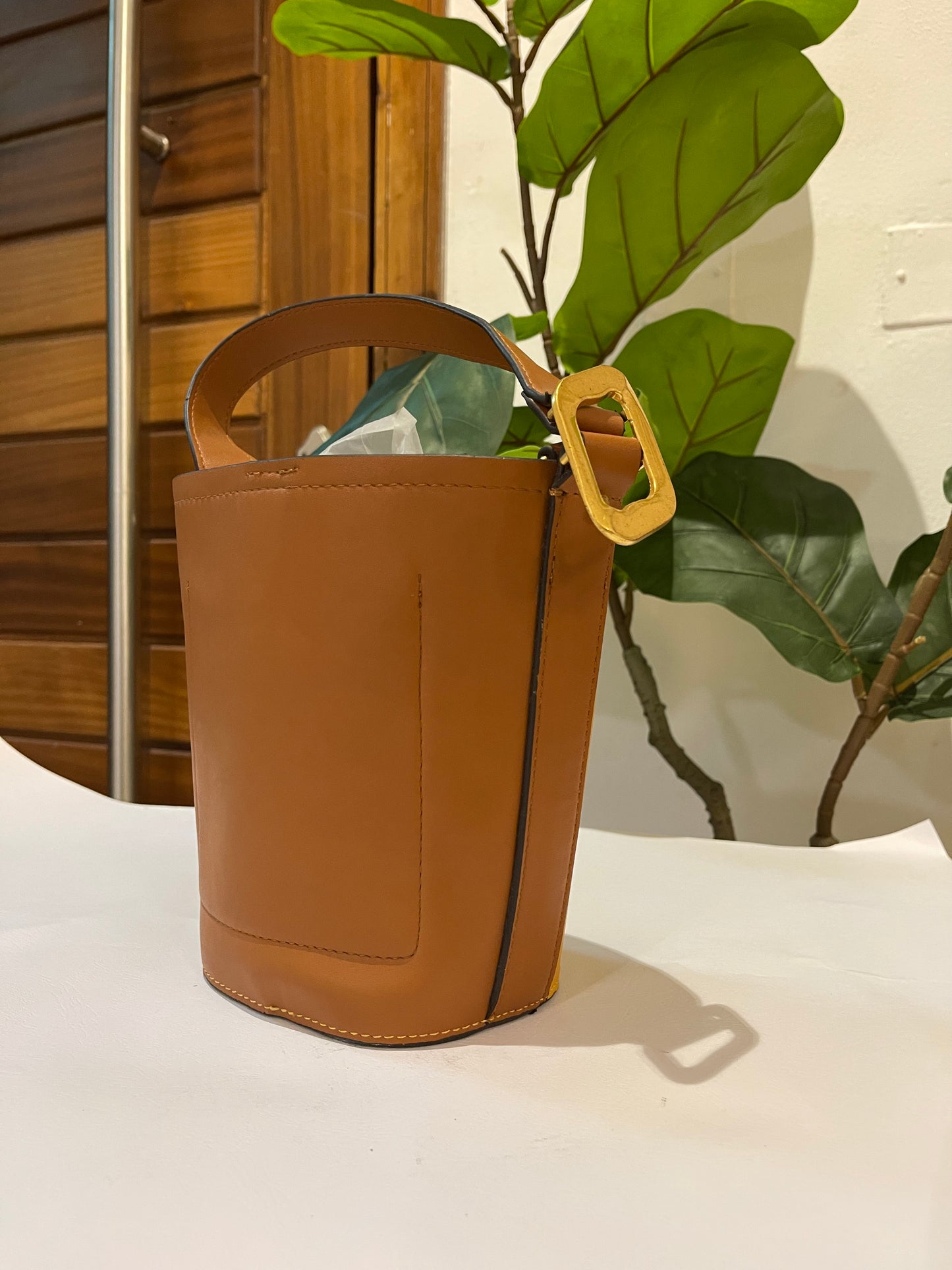 Brown leather bag