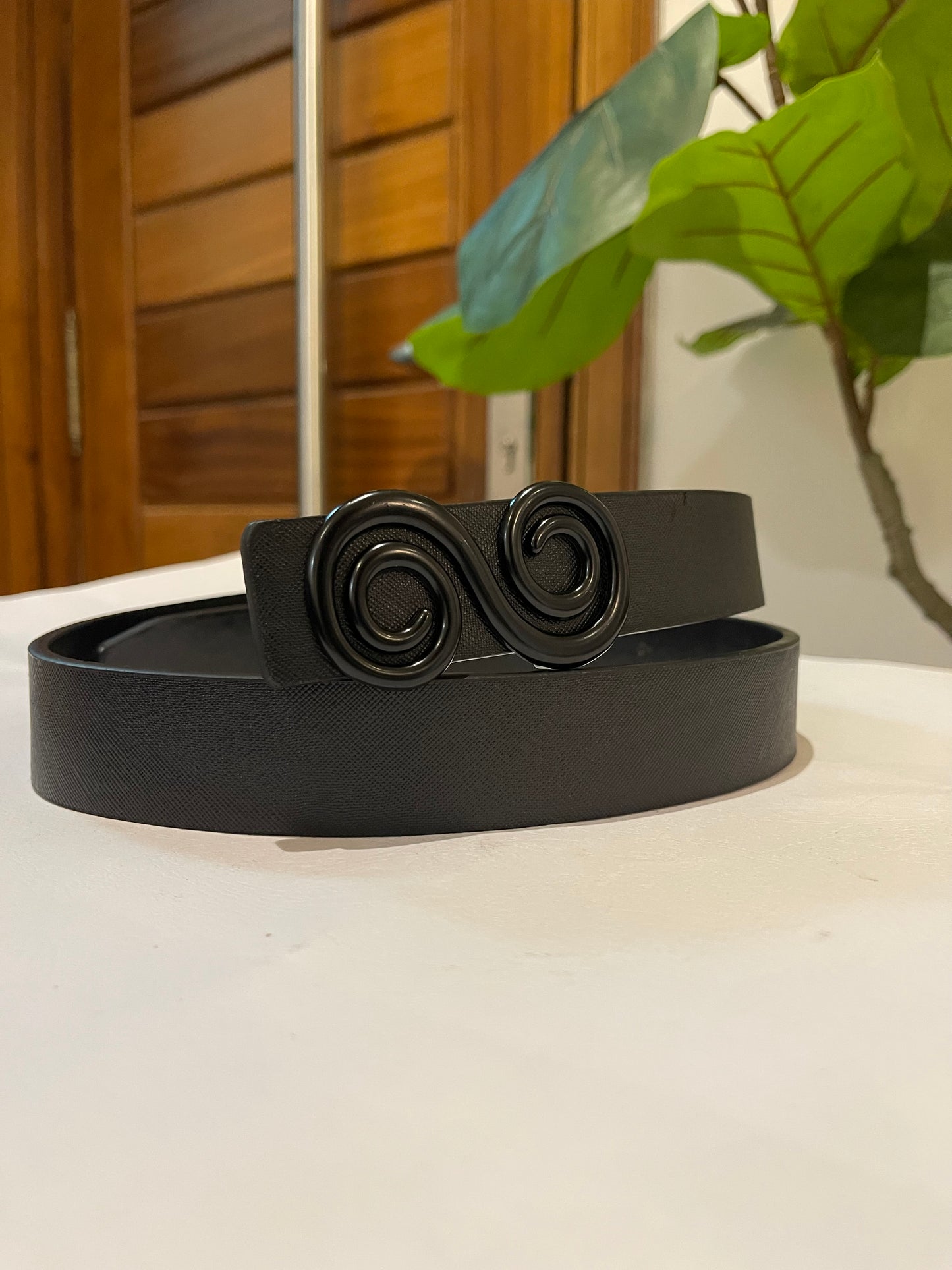 Black infinity leather belt ( size 8-18)