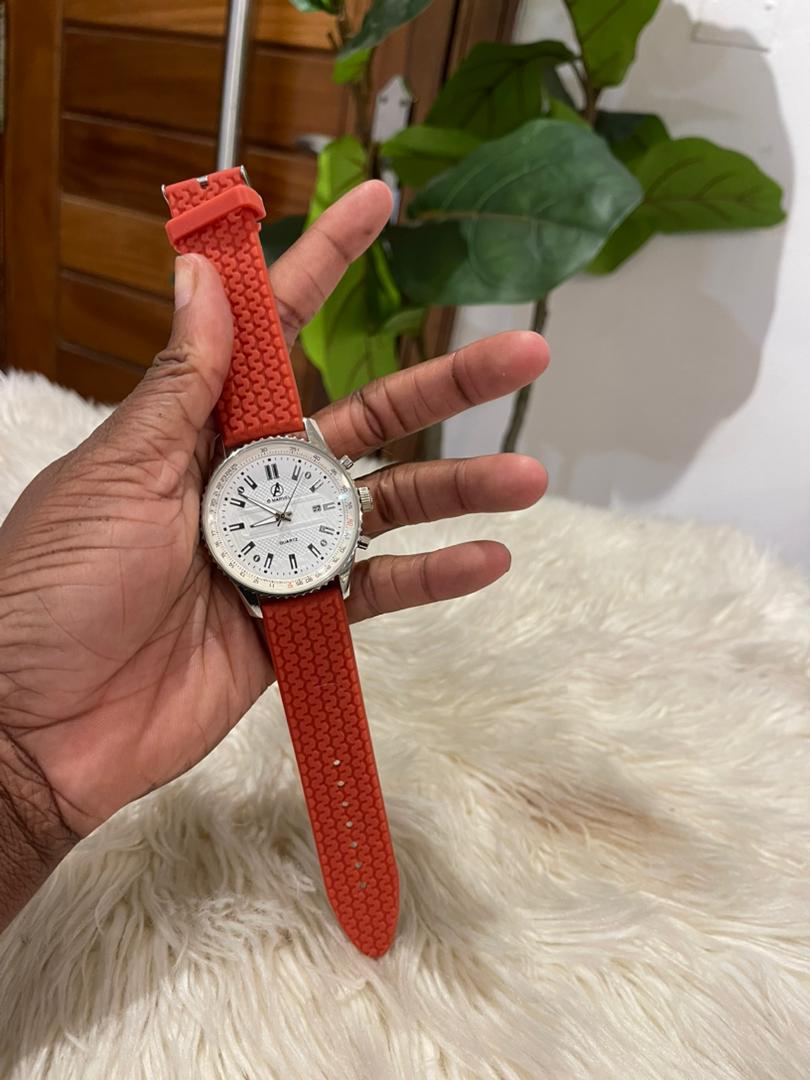 Orange wavy wristwatch