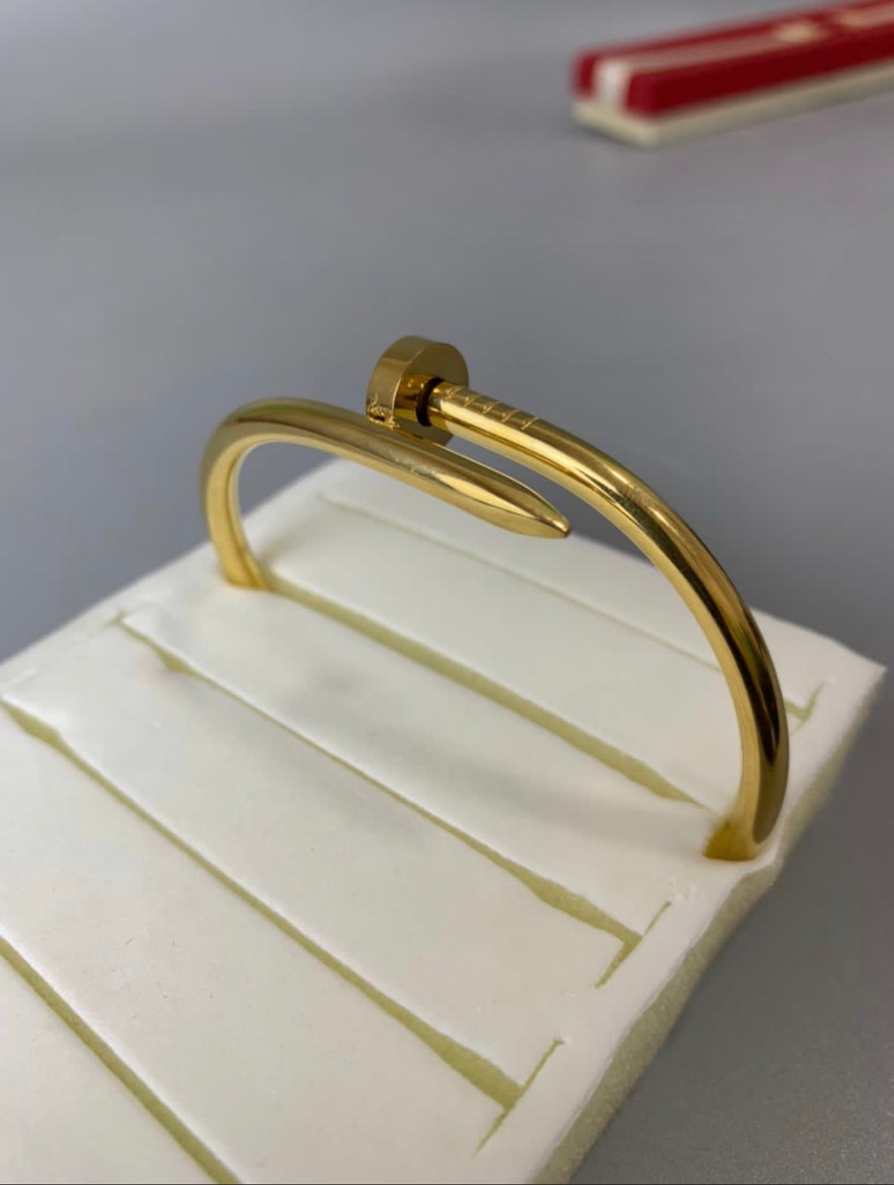 Gold non tarnish nail bracelet