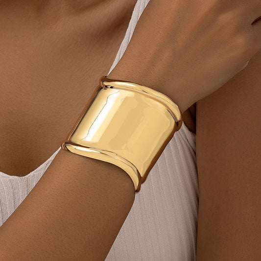 Gold steel bangle