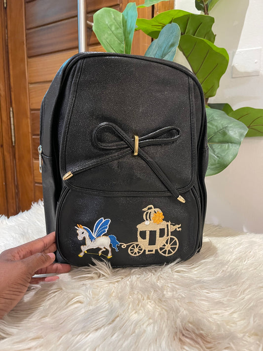 Black bow tie backpack