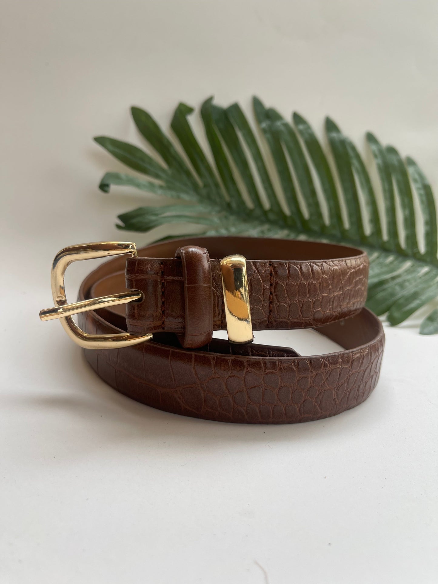 Brown leather belt