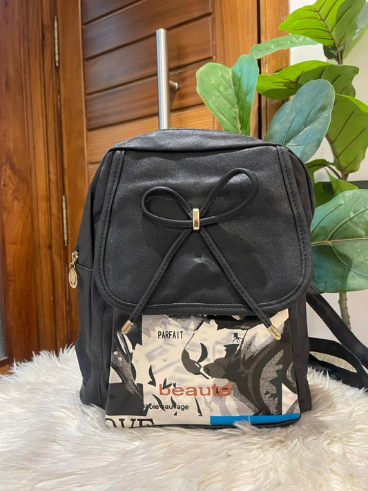 Black bow anime backpack