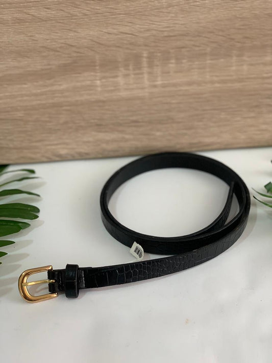 Black leather belt