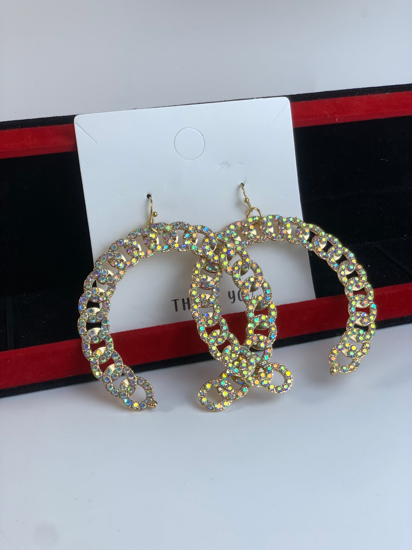 Gold Cuban drop earring