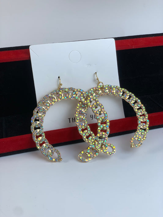 Gold Cuban drop earring