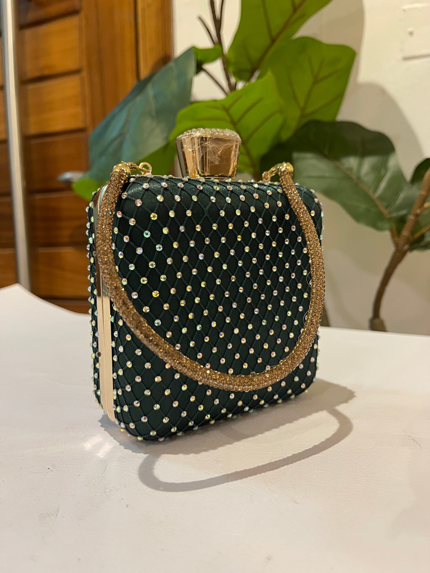 Green detailed purse