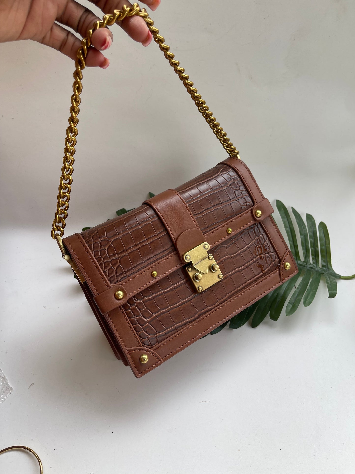 Brown leather bag