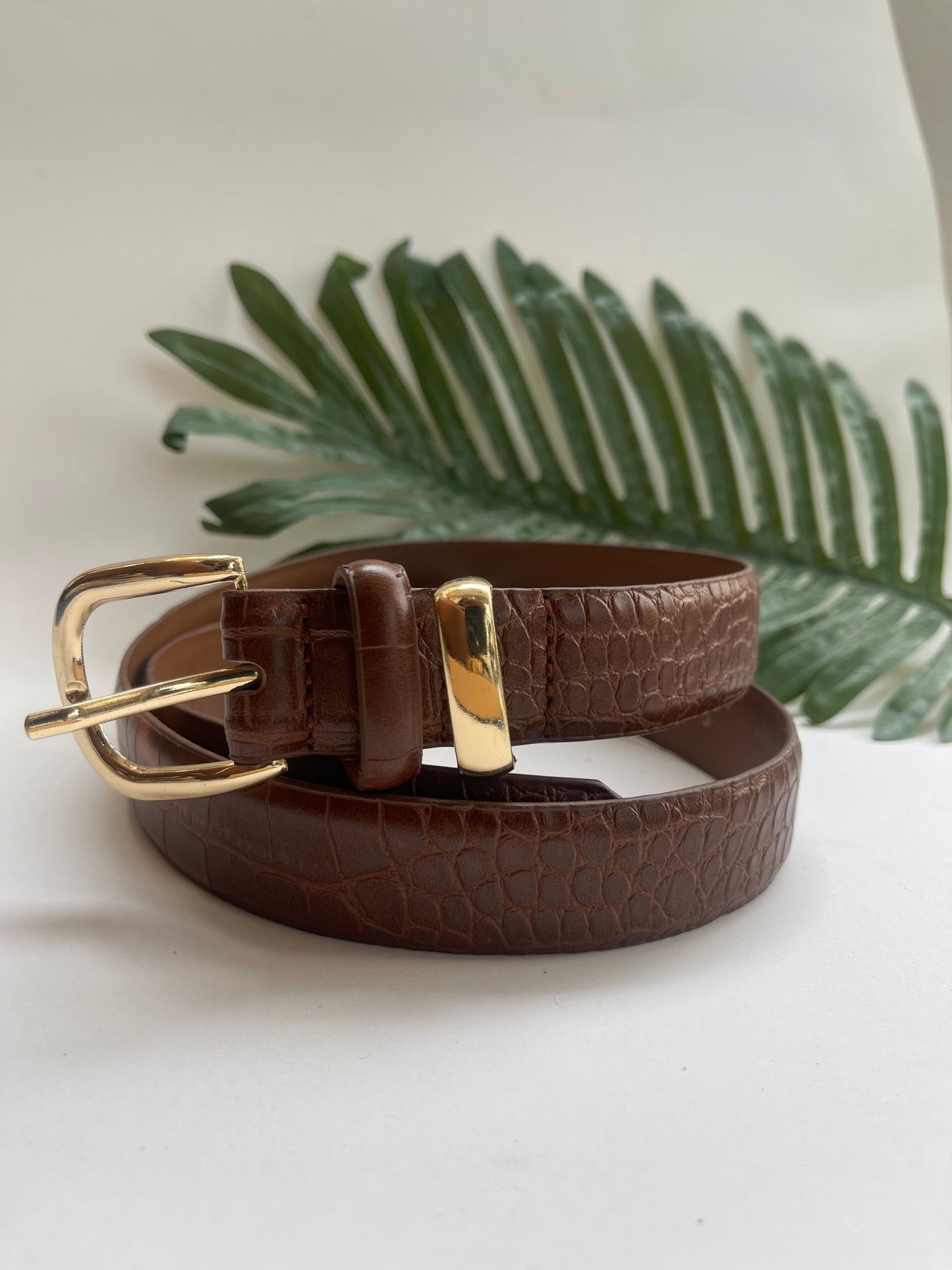 Brown leather belt