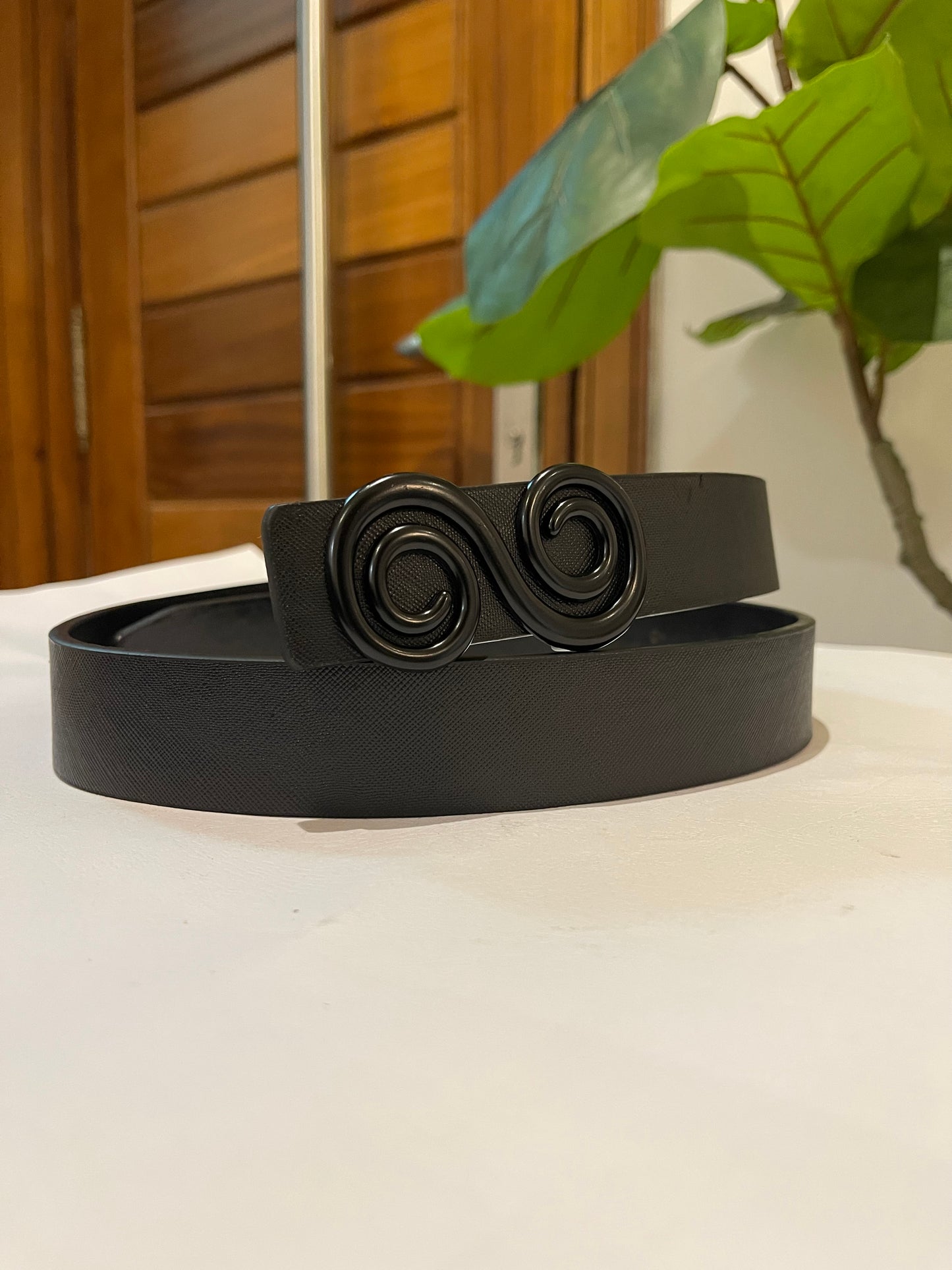 Black infinity leather belt ( size 8-18)