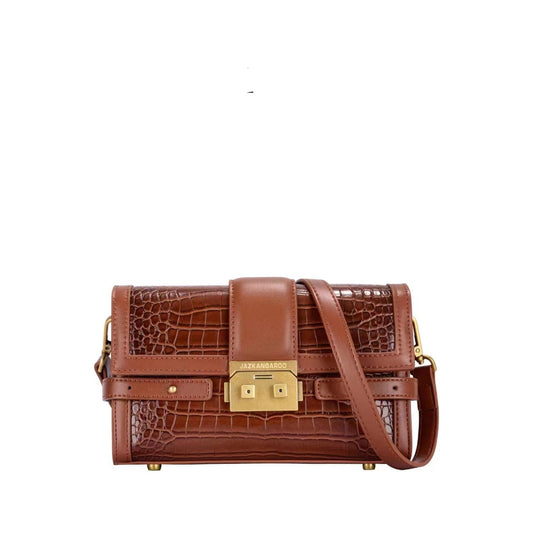 Brown animal akin Side bag