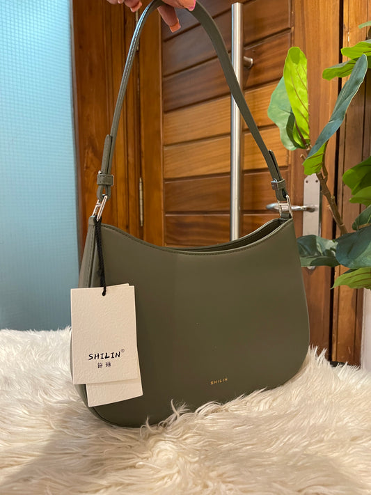 Green minimalist midi bag