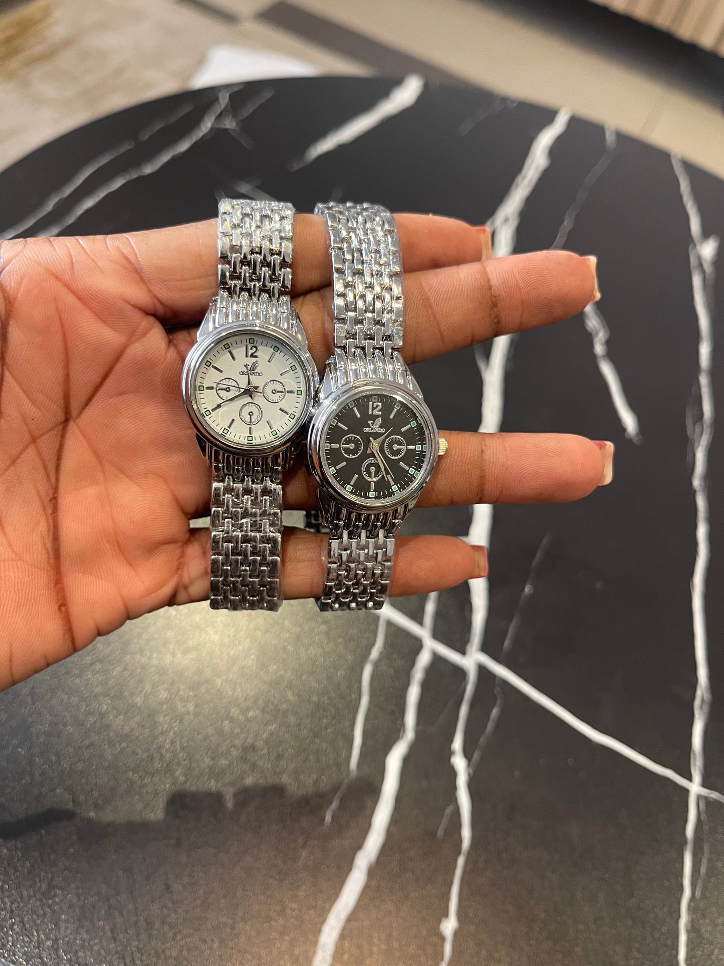 Fancy silver wristwatch for her