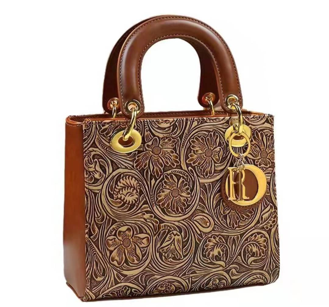 Brown detailed Dior inspired bag