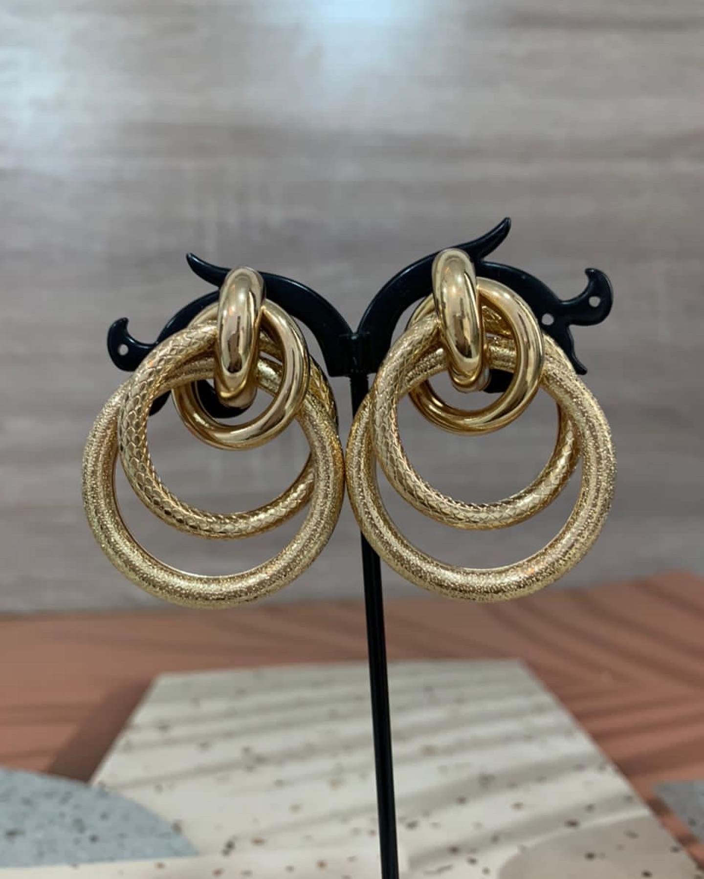 Gold loop earring